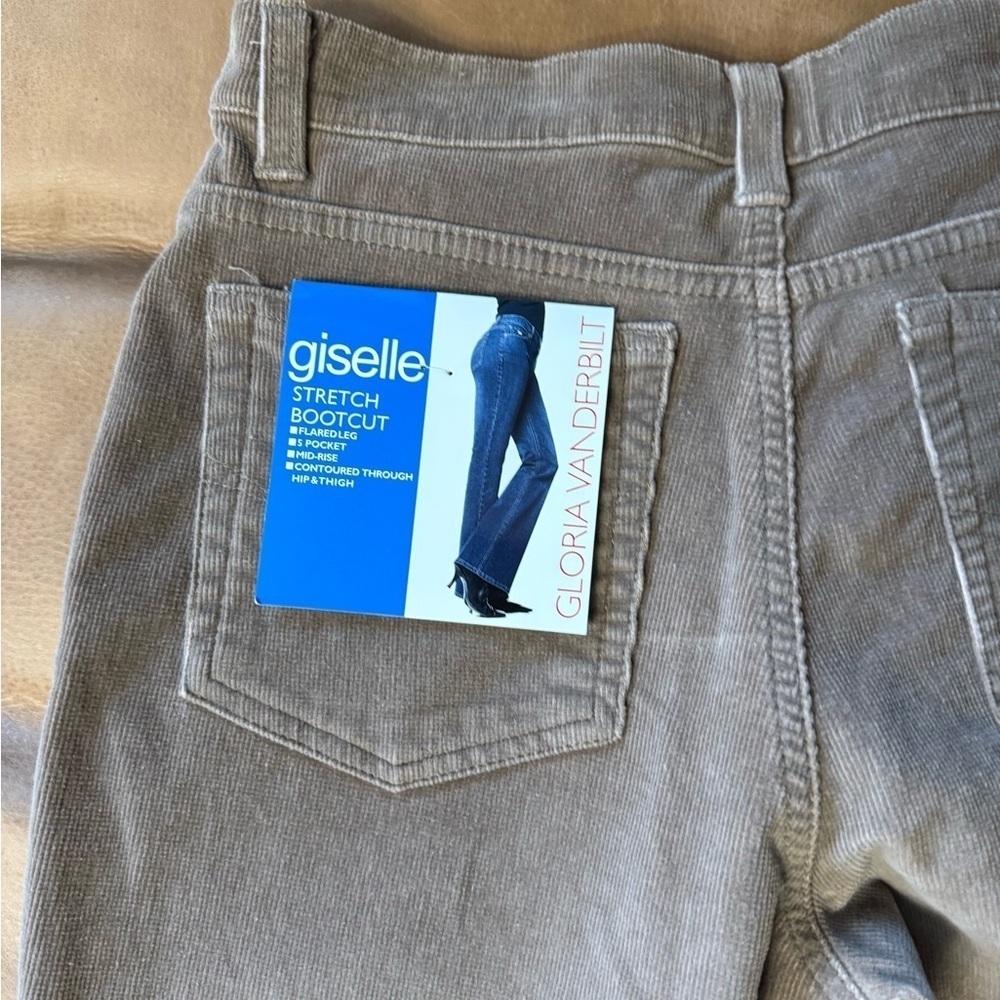 NWT Gloria Vanderbilt Giselle Stretch Bootcut Jeans Brown Corduroy Size 8 Petite - Picture 10 of 10
